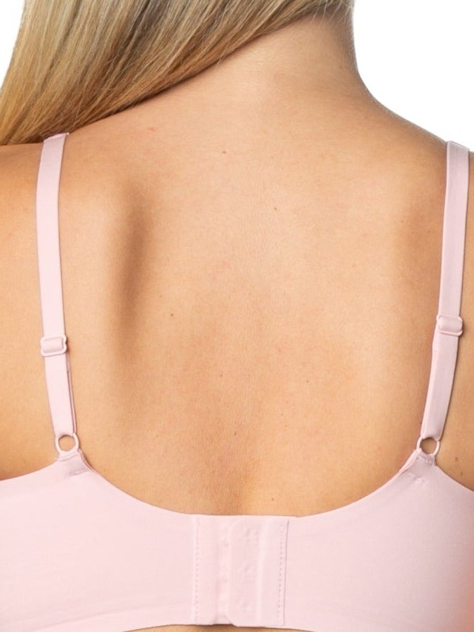 Gel Bra with Back Closure — fabric and closure detail, pink